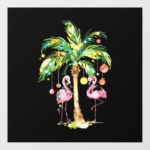 Flamingo Christmas Tree Lights Xmas Gift Floor Decals