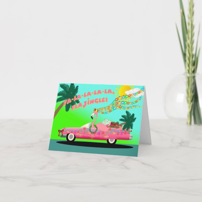 Flamingo Christmas with Flajingle Full Car Card (Front)