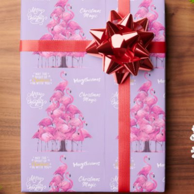 Flamingo christmas  wrapping paper