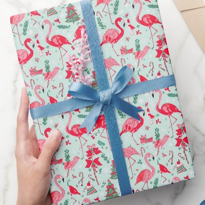 Flamingo christmas  wrapping paper
