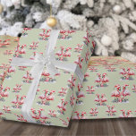 Flamingo Christmas Wrapping Paper<br><div class="desc">Celebrate the holidays with a bit of surf and sand with this festive wrapping paper featuring two pink flamingos with presents at their feet and wearing Santa hats. Wish your loved ones a happy holiday season in beachy style. Whether you live in a beach or tropical location like Florida, Hawaii,...</div>