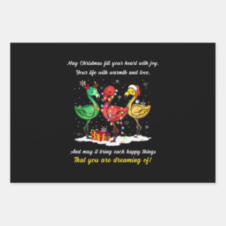 Flamingo Christmas Wrapping Paper Sheets