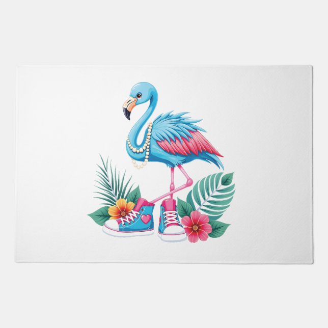 Flamingo Chucks and Pearls Comma La Harris 2024 Doormat (Front)