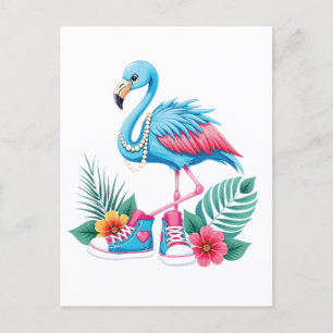 Flamingo Chucks and Pearls Comma La Harris 2024 Postcard