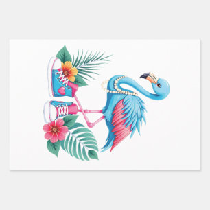 Flamingo Chucks and Pearls Comma La Harris 2024 Wrapping Paper Sheets