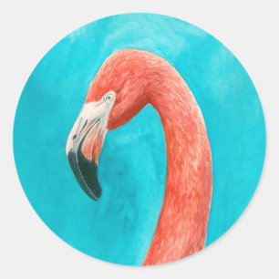Flamingo Classic Round Sticker