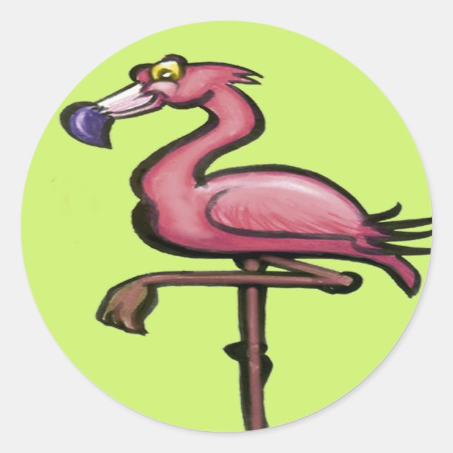 Flamingo Classic Round Sticker (Front)