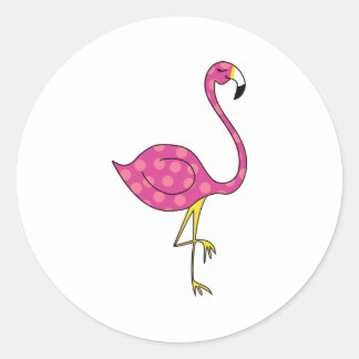 flamingo classic round sticker
