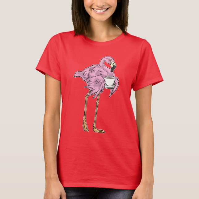 Flamingo Coffee Cup T-Shirt (Front)