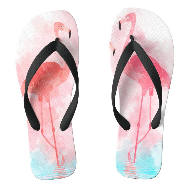 Flamingo Coral Flip Flops (Footbed)