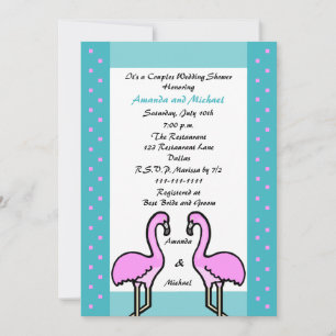 Flamingo Couple Couples Shower Wedding Invitations