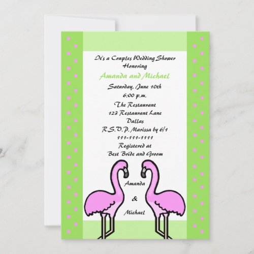Flamingo Couple Couples Wedding Shower Invitation