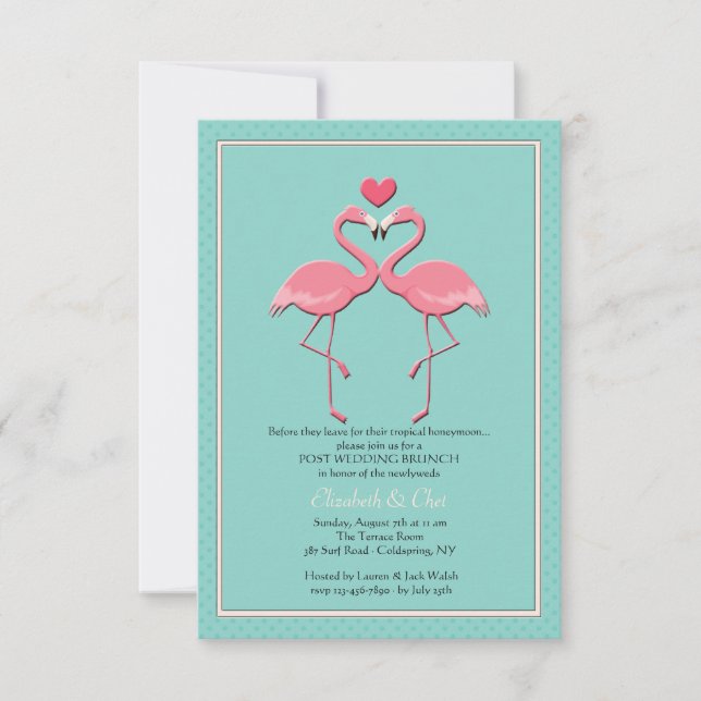Flamingo Couple Invitation (Front)