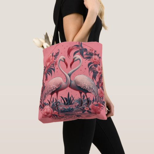 Flamingo Couple Tote Bag