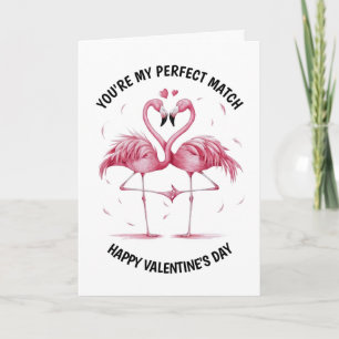 Flamingo Couple Valentine Card