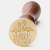 Flamingo Couple Wedding Initial Wax Seal Stamp (Front)