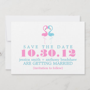 Flamingo Couple Wedding Save the Date Invitation