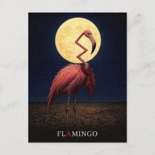 Flamingo Cravat gothic Surreal Postcard
