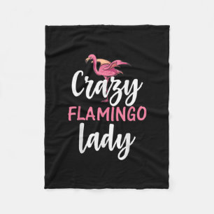 Flamingo - Crazy Flamingo Lady Gifts Fleece Blanket