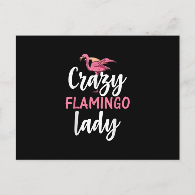 Flamingo - Crazy Flamingo Lady Gifts Postcard (Front)