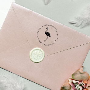 Flamingo | Create Your Own Circular Return Address Rubber Stamp