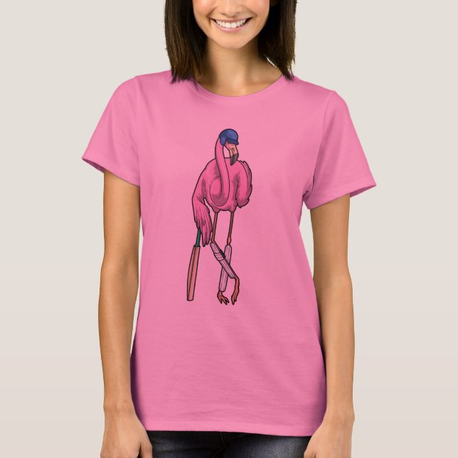 Flamingo Cricket Cricket bat T-Shirt (Front)