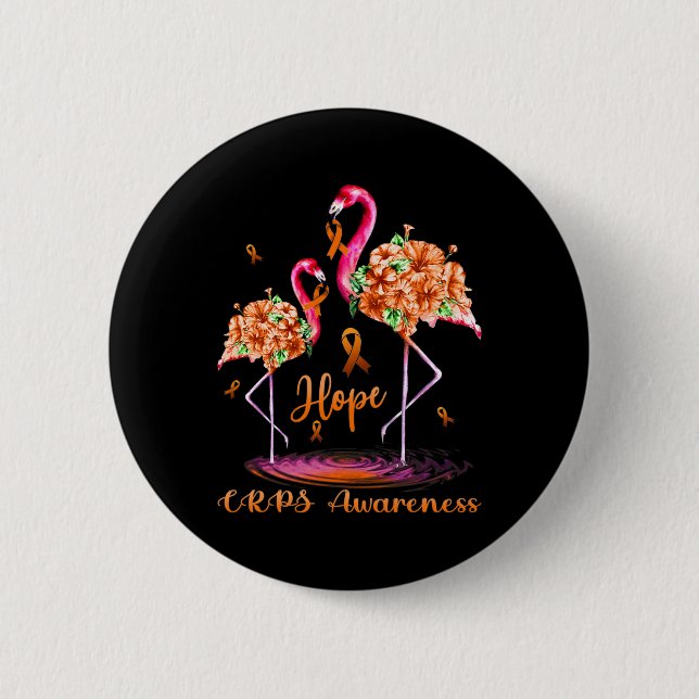 Flamingo Crps Awareness  Button (Front)
