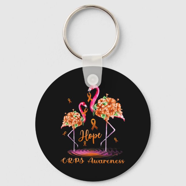 Flamingo CRPS Awareness  Keychain (Front)