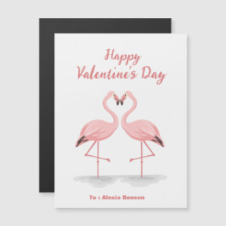 Flamingo Custom Valentine Magnetic Card