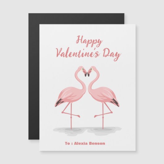 Flamingo Custom Valentine Magnetic Card (Front/Back)