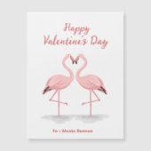 Flamingo Custom Valentine Magnetic Card (Front)