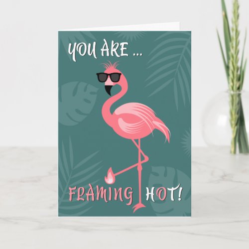 Flamingo Customizable Greeting Birthday Card