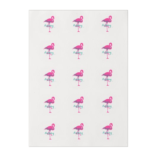 Flamingo- Customize - cupcake topper Edible Frosting Rounds (Sheet)