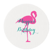 Flamingo- Customize - cupcake topper Edible Frosting Rounds (Front)
