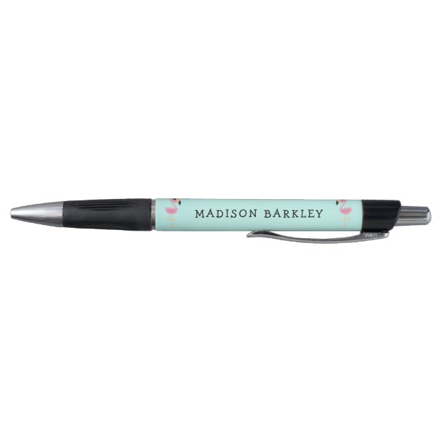 Flamingo Cute Tropical Kids Pens with Name (Bottom)
