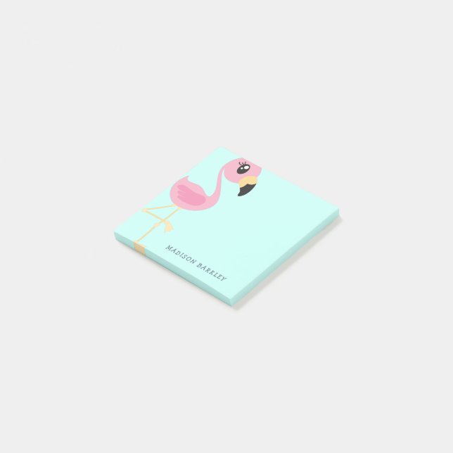 Flamingo Cute Tropical Kids Post-it Notes (Angled)
