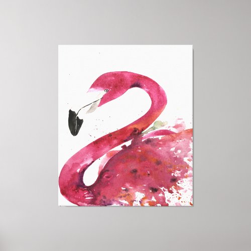 Flamingo  Cute Watercolor Flamingo Gifts Lover Canvas Print