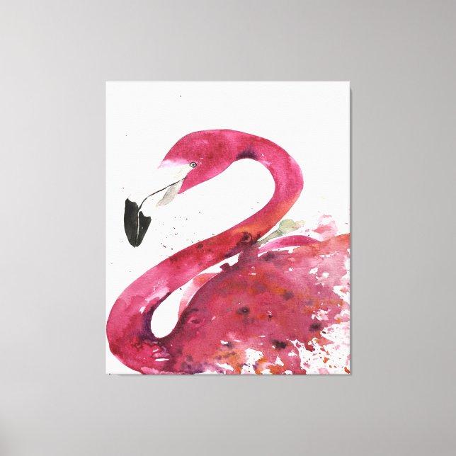 Flamingo | Cute Watercolor Flamingo Gifts Lover Canvas Print (Front)