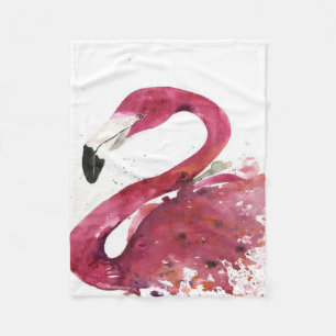 Flamingo Cute Watercolor Flamingo Gifts Lover Fleece Blanket