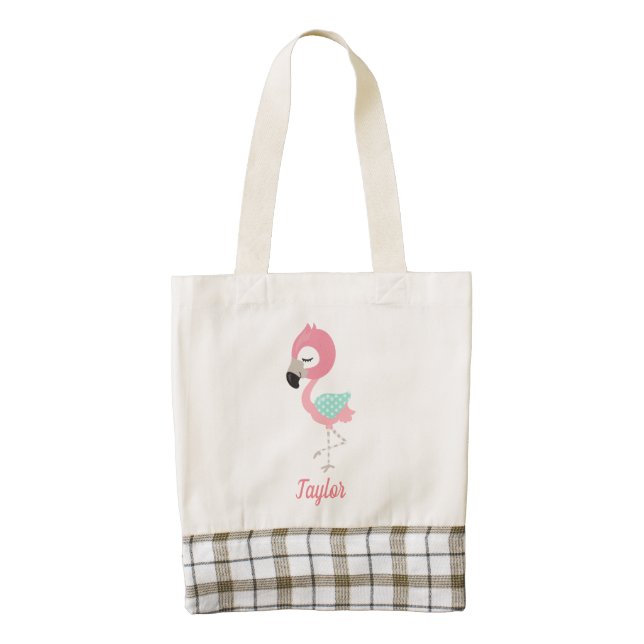 Flamingo Cutie Zazzle HEART Tote Bag (Front)