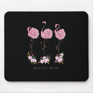 Flamingo Daisy Faith Hope Love Breast Cancer Aware Mouse Pad