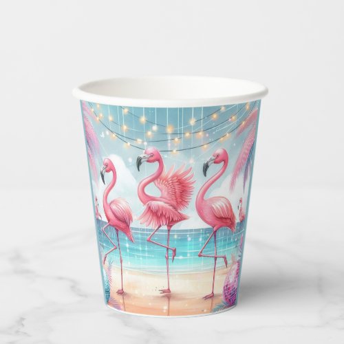 Flamingo Dance and Birthday Celebration Party Paper Cups