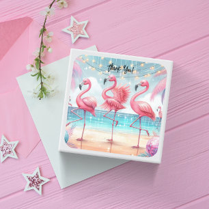 Flamingo Dance and Celebration Thank You Square Sticker