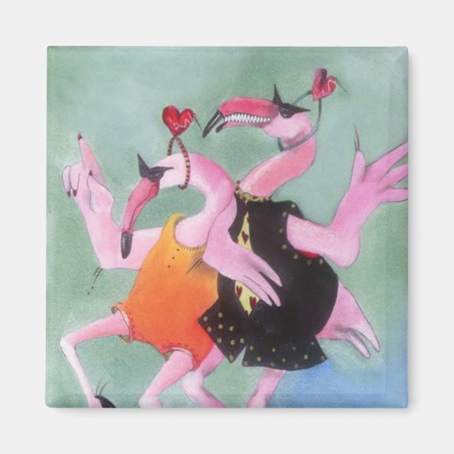 Flamingo Dance Magnet (Front)