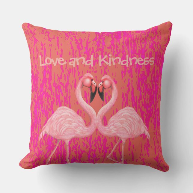 Flamingo Dance Outdoor Pillow (Front)