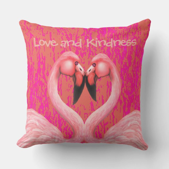 Flamingo Dance Outdoor Pillow (Front)