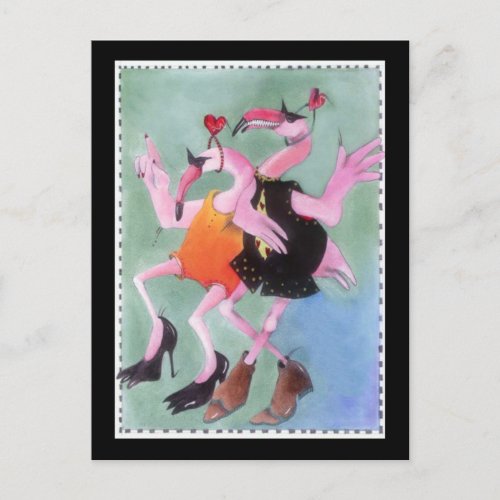 Flamingo Dance Postcard