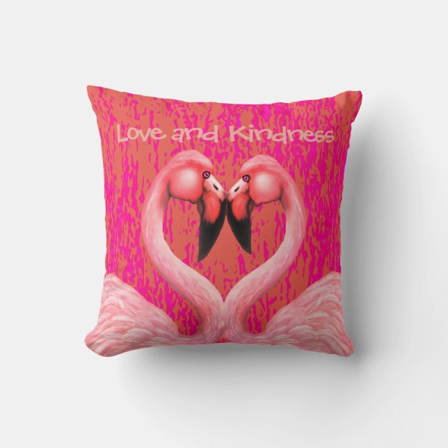 Flamingo Dance Throw Pillow (Front)
