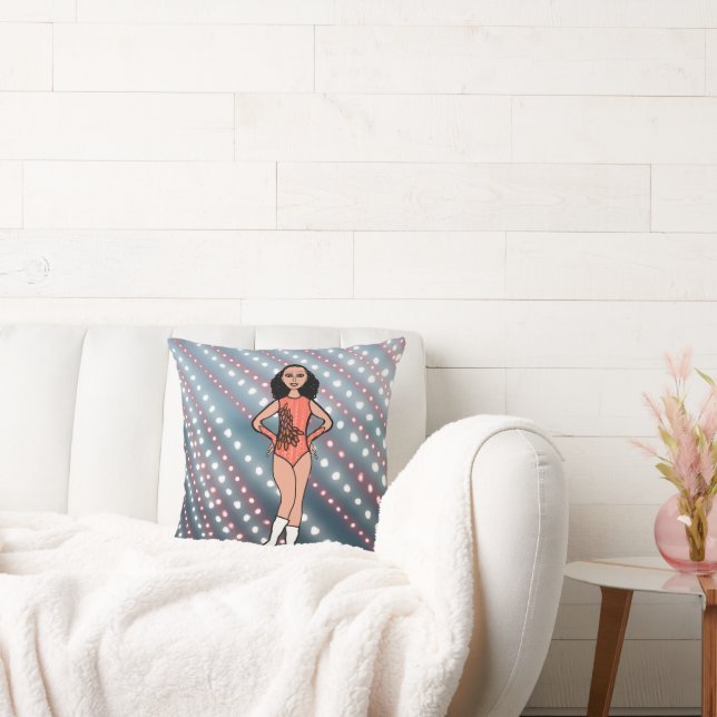 Flamingo Dancer B Throw Pillow (Couch)