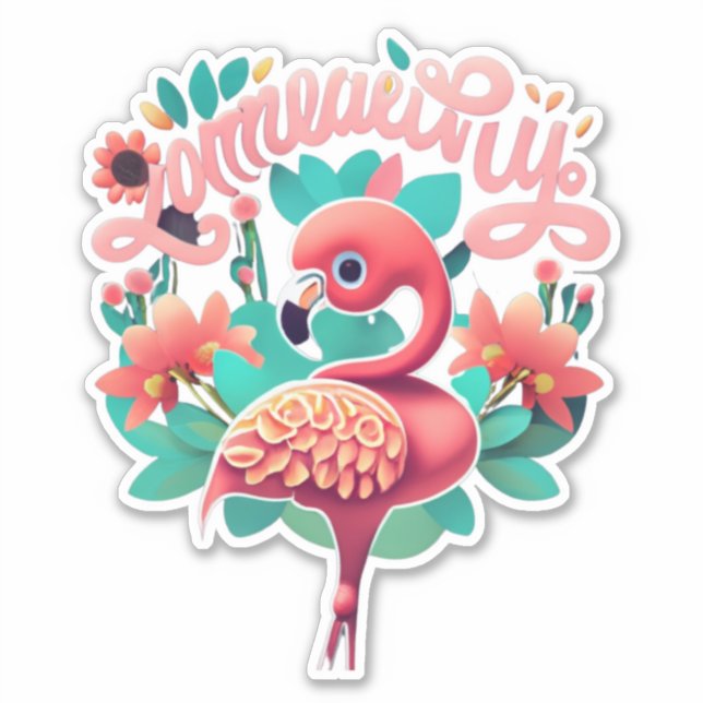 Flamingo Delight Stickers That Bring Joy (Front)